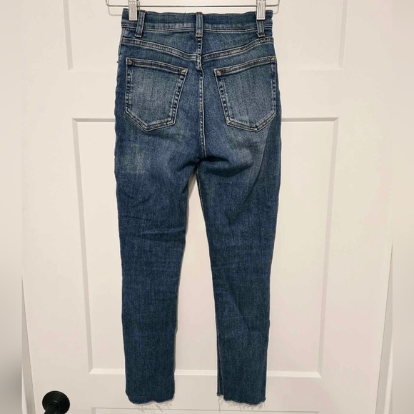Reformation Harper high rise raw hem Destin wash skinny jeans size 23 - Picture 4 of 11